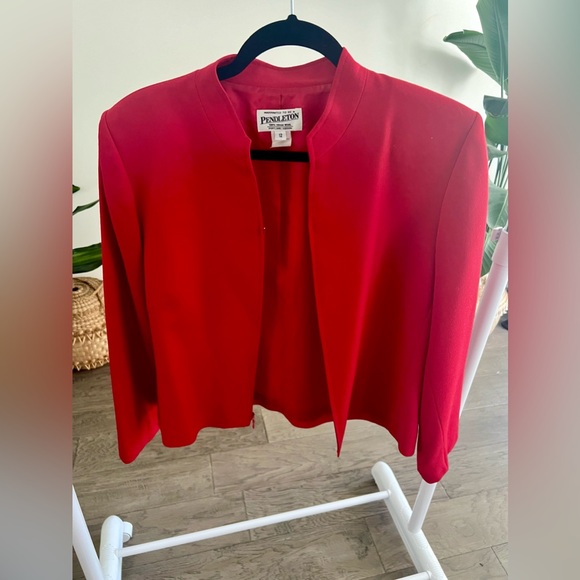 Pendleton Jackets & Blazers - NWOT Pendleton Red Zip Short Jacket
